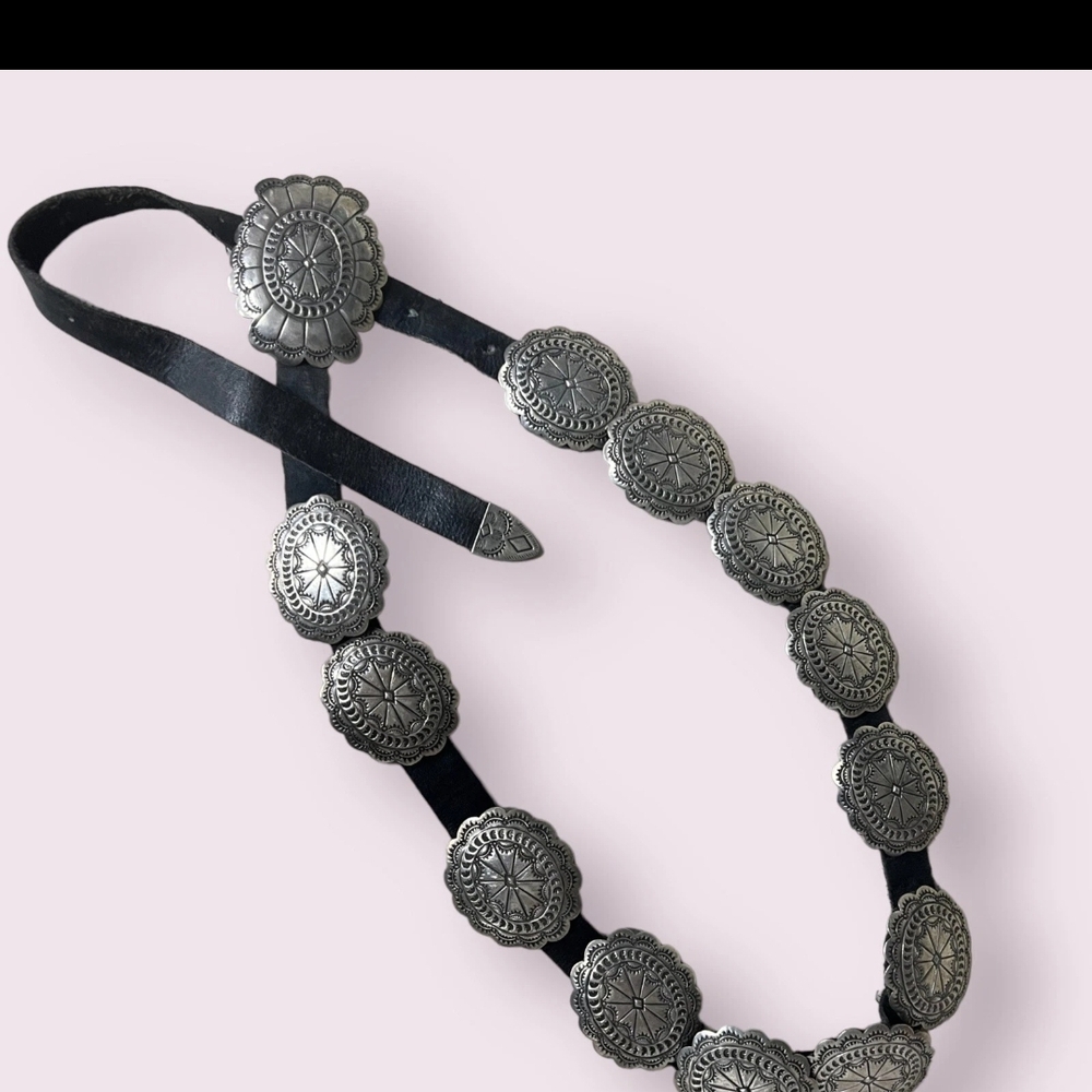 Vintage Sterling Silver Concho Belt